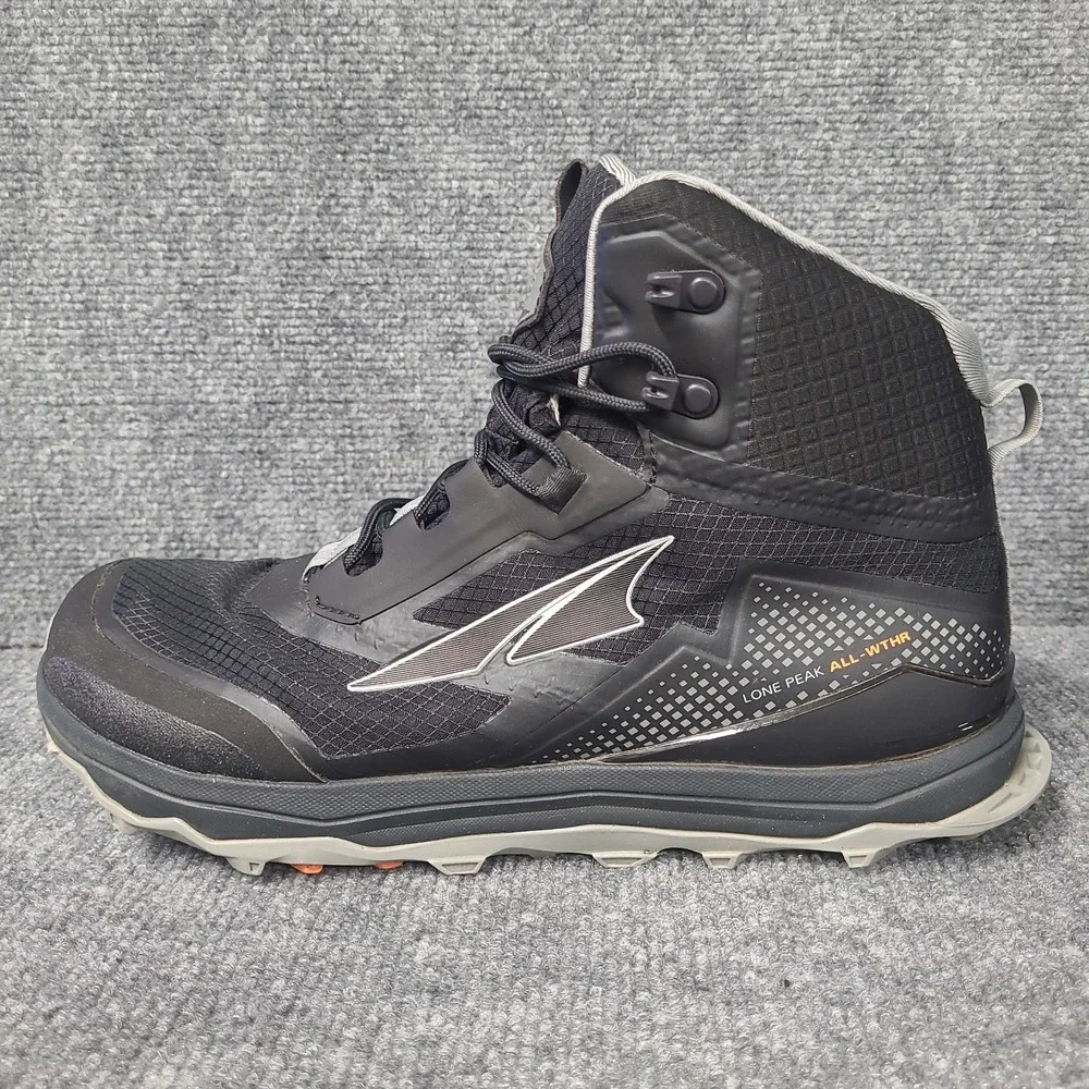 Altra Lone Peak All Weather Mid Hiking Boot ALOA4VQH000 Mens Size 10/EU 44 Black